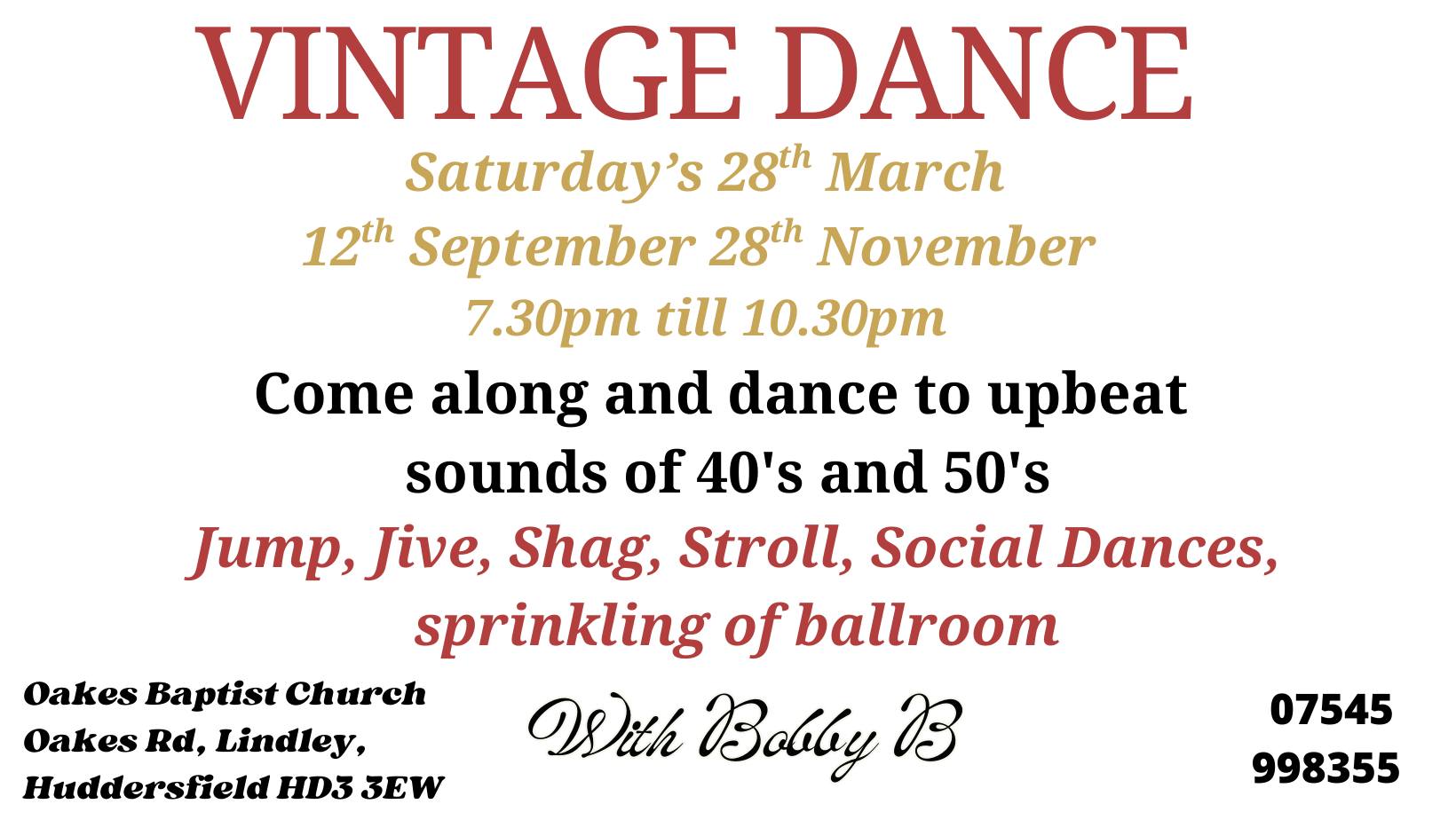 ๐๐บ Vintage Dance Saturday 28th November ๐๐บ โ SAT 28 NOV