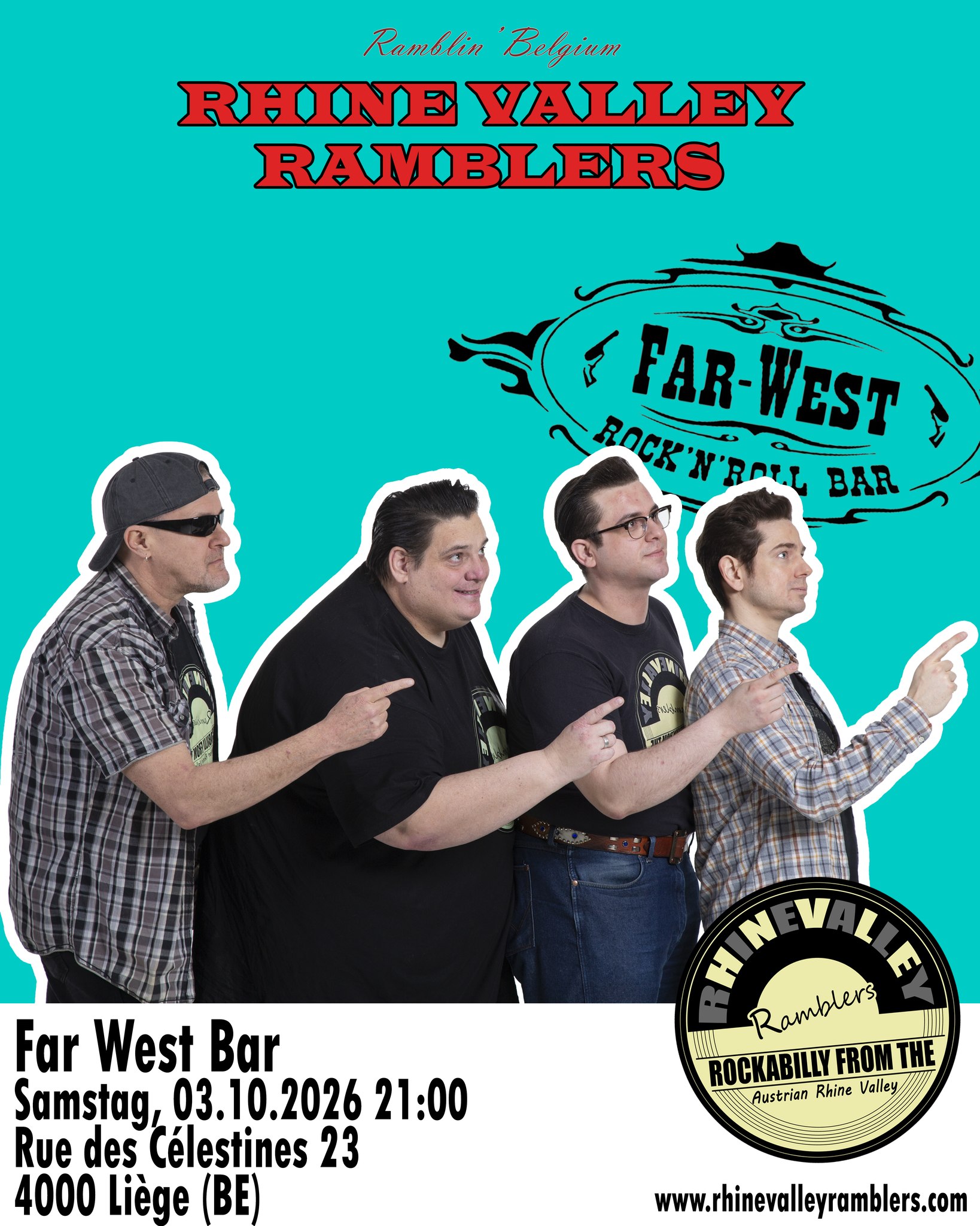 RvR at the legendary Far West Bar in Liege! — SAT 3 OCT