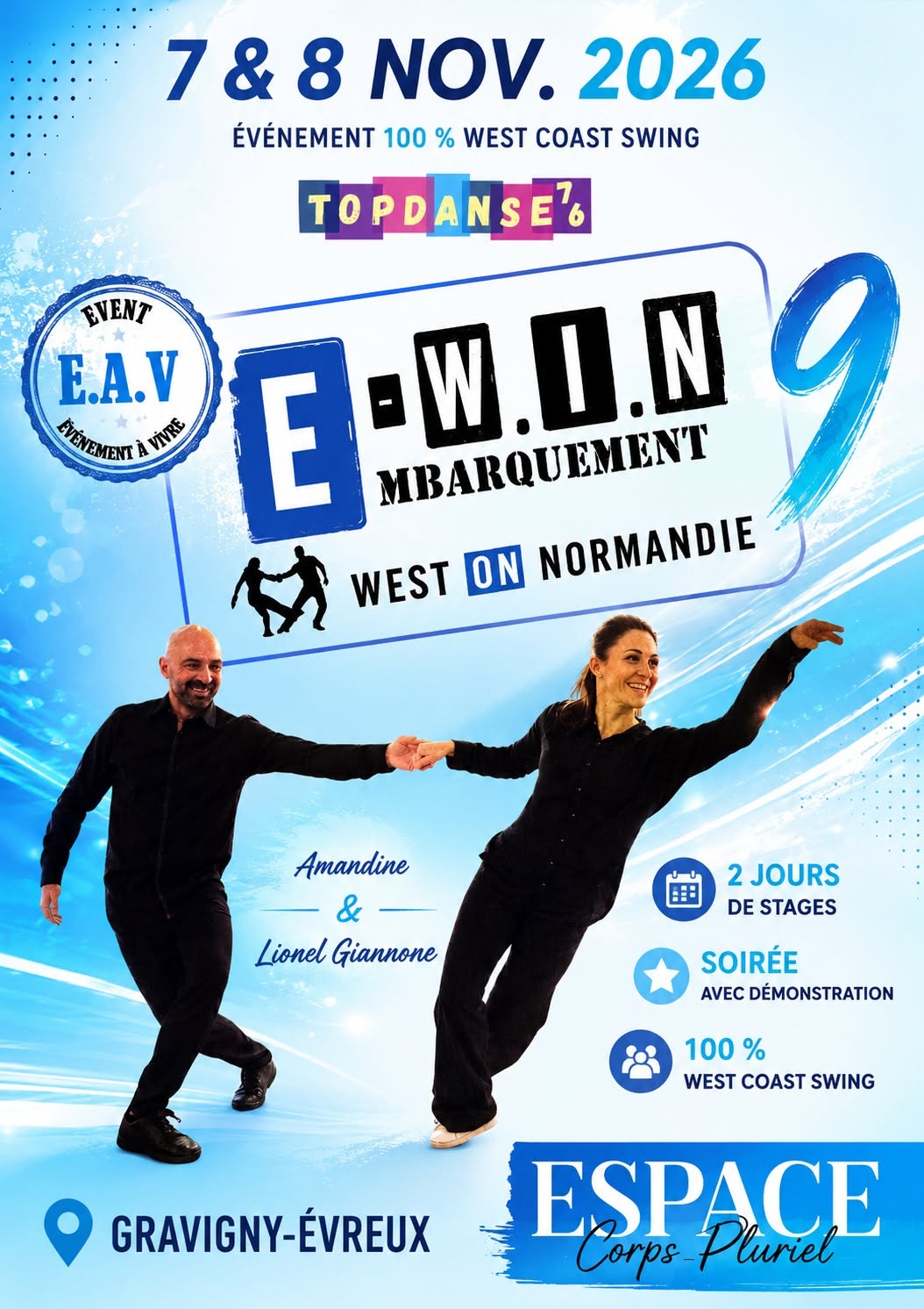 EWIN 9 100 % West coast swing avec Amandine et Lionel Giannone — SAT 7 – SUN 8 NOV