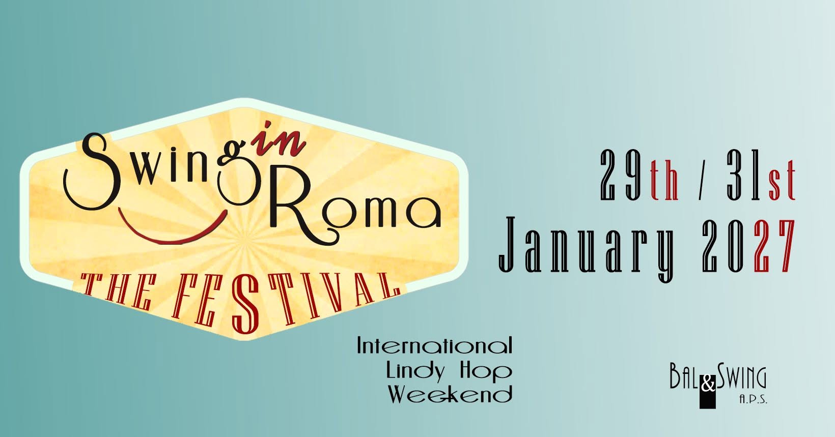 Swing In Roma 2027 — FRI 29 – SUN 31 JAN 2027