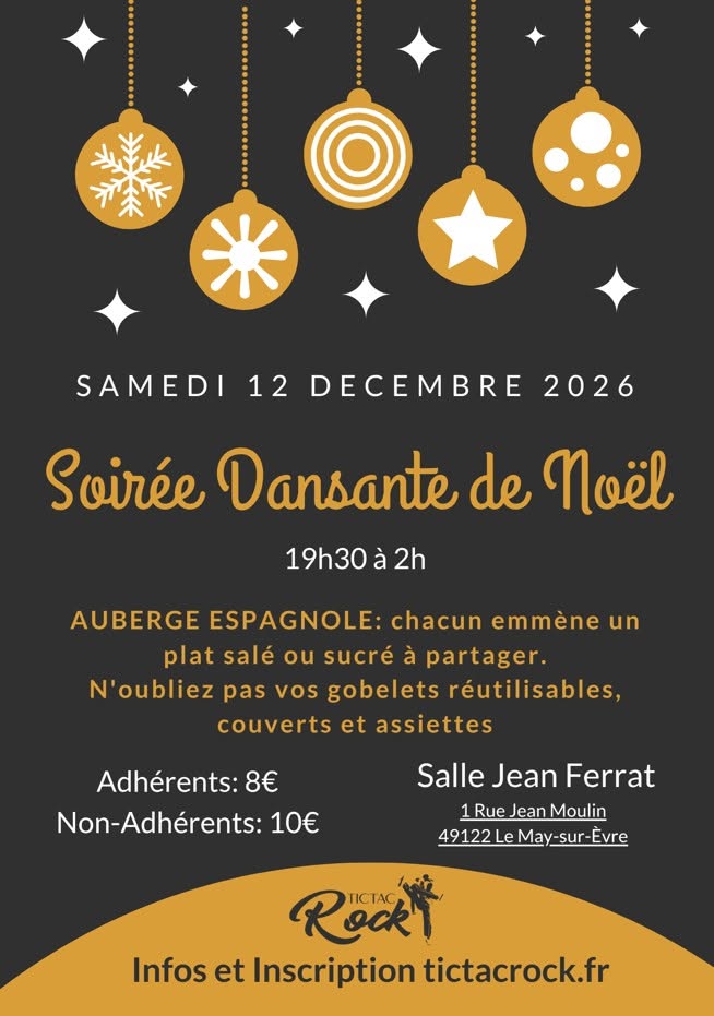 Soirée dansante de Noël 2026 — SAT 12 – SUN 13 DEC