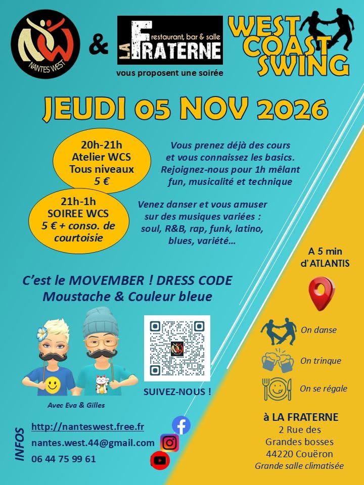 Atelier + Soirée WCS 🥸🩵 — THU 5 – FRI 6 NOV