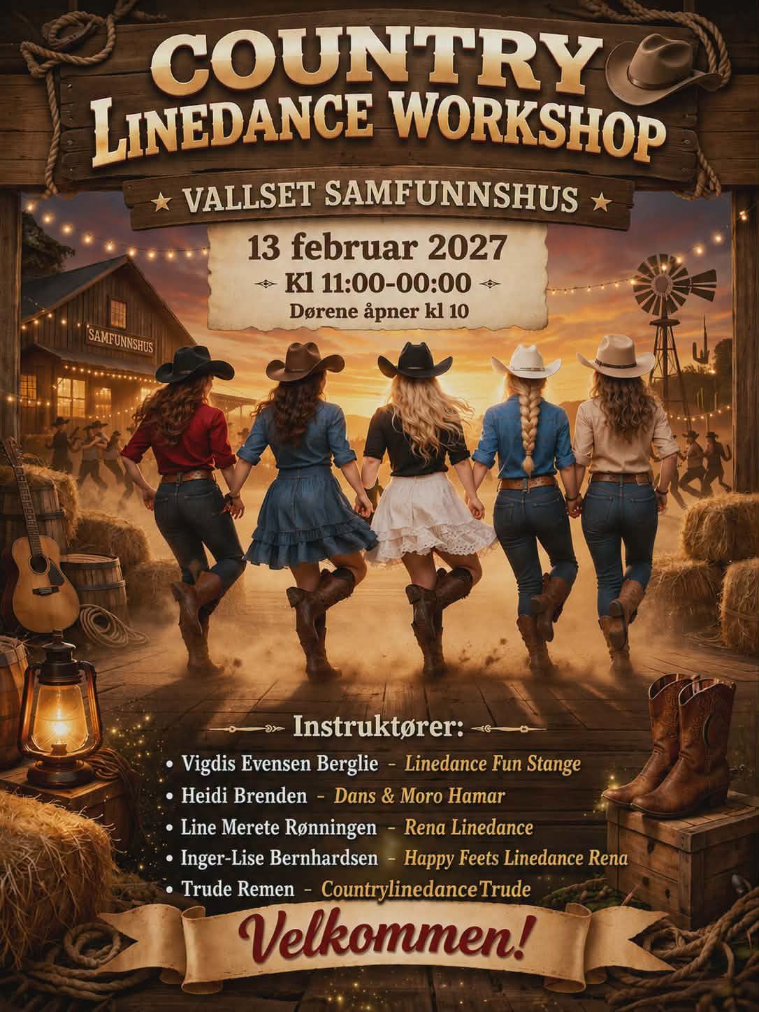 Country Linedance Workshop I Vallset🤠 — SAT 13 FEB 2027