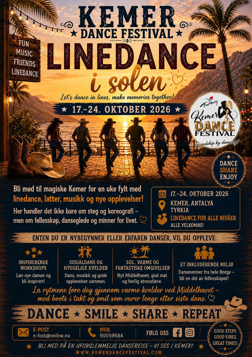 Linedance - Kemer Dancefestival Oktober 2026 — WED 14 – SAT 24 OCT