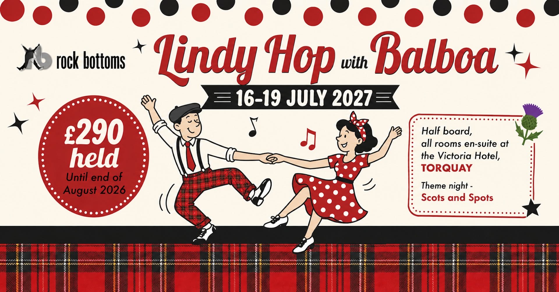 Rock Bottoms Lindy Hop & Balboa — July 2027 — FRI 16 – MON 19 JUL 2027