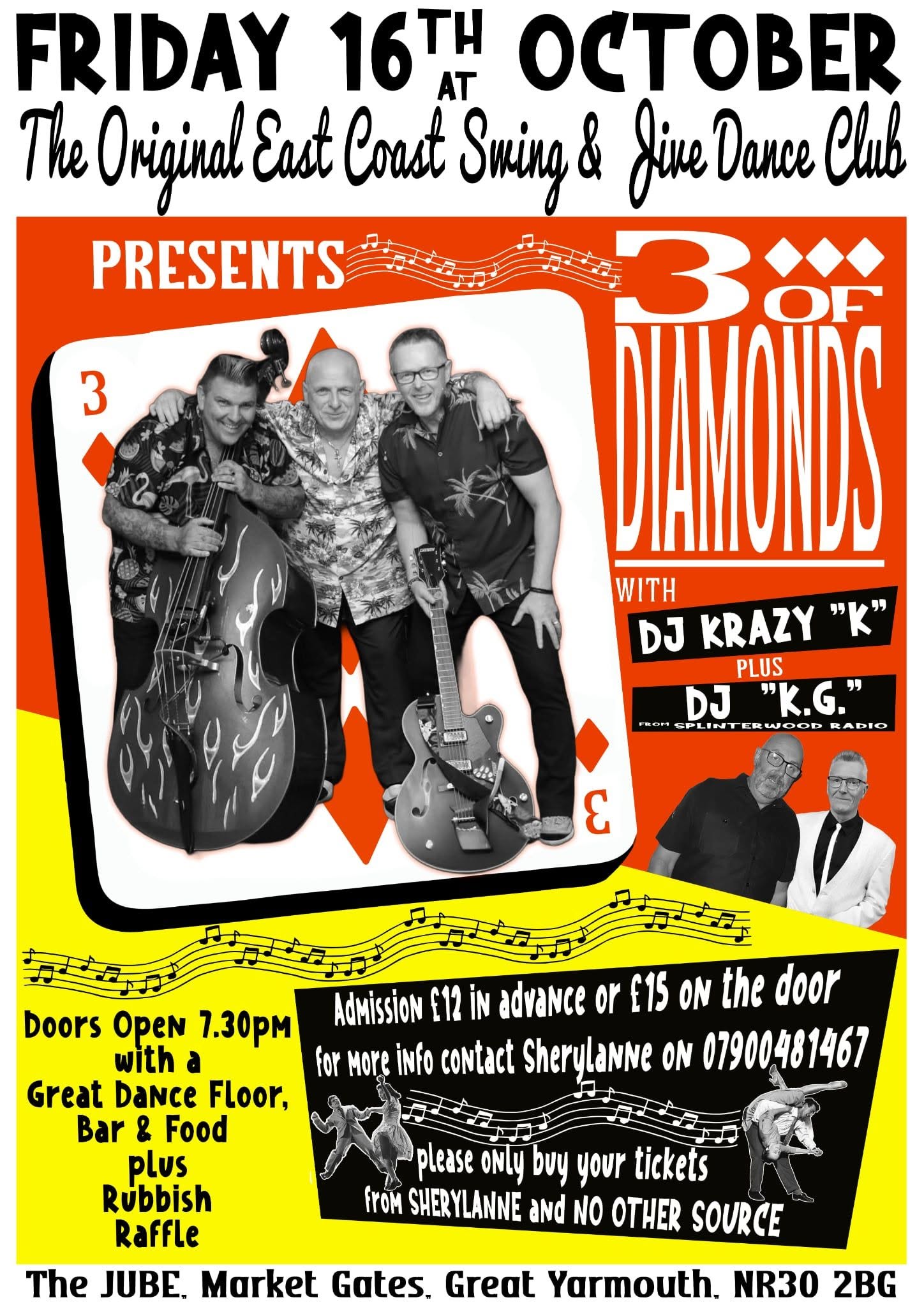 3 of Diamonds at The Original East Coast — FRI 16 OCT
