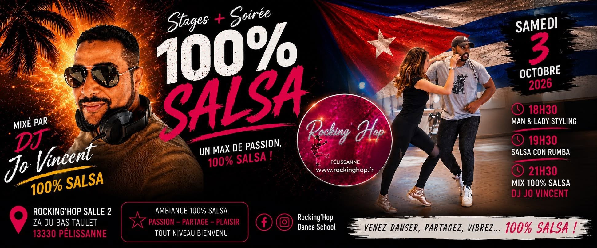 Soirée 100% Salsa + Stages samedi 3 octobre — SAT 3 – SUN 4 OCT
