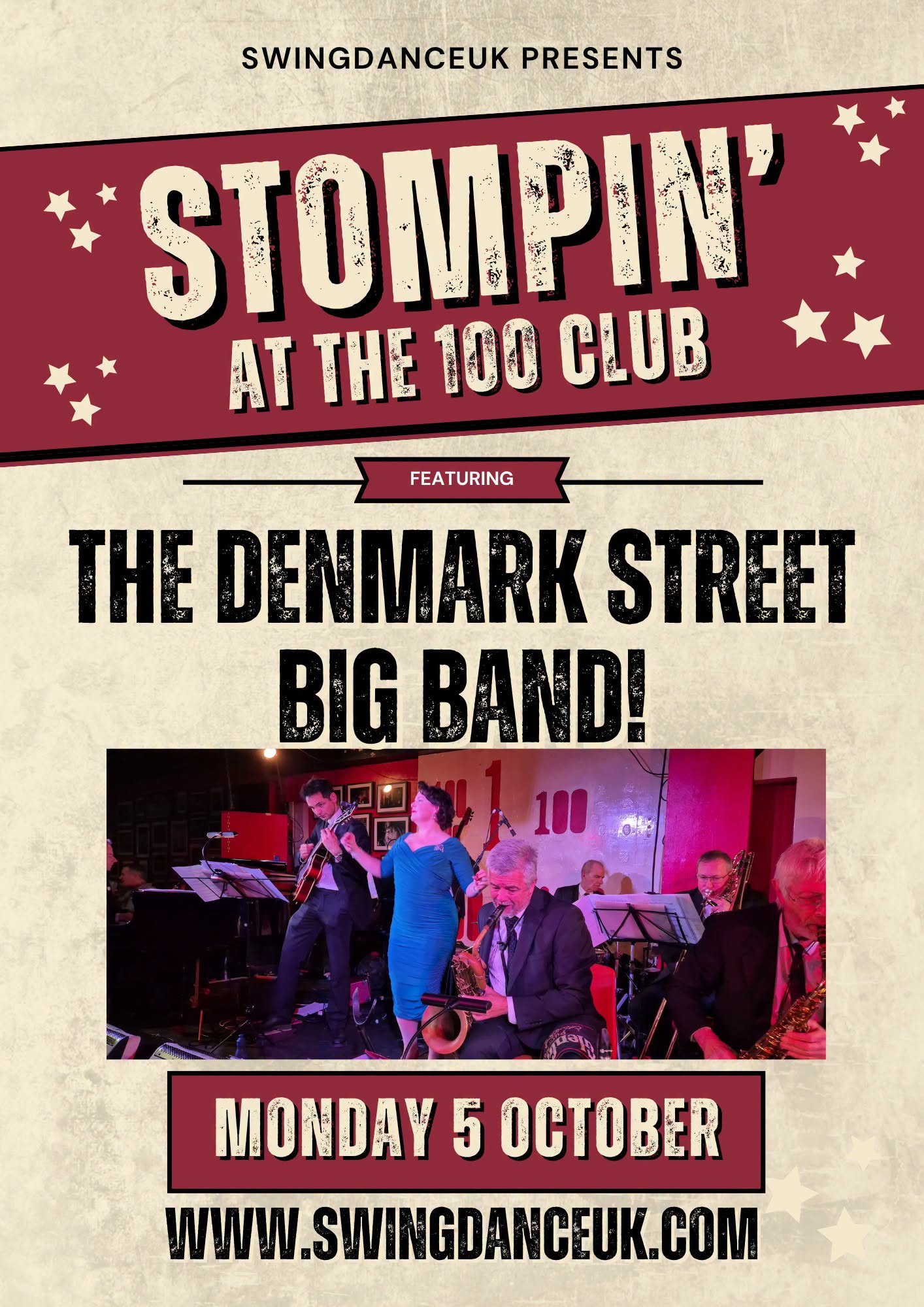 Stompin' at the 100 Club featuring the Denmark Street Big Band & Sharon Lenihan! — MON 5 OCT