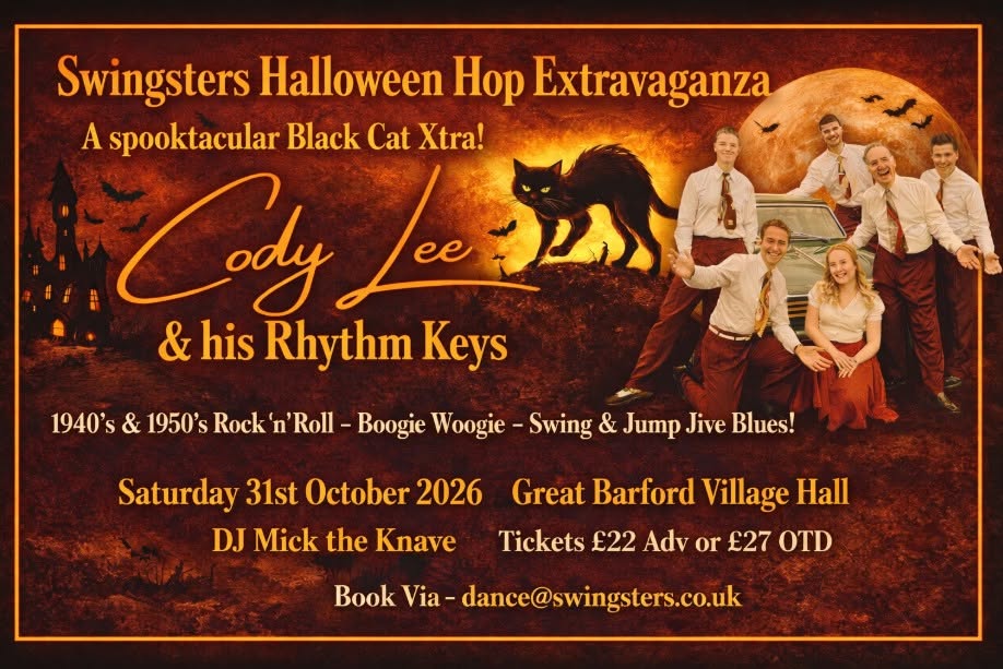 Swingsters Halloween Hop Extravaganza - Cody Lee & his Rhythm Keys โ SAT 31 OCT