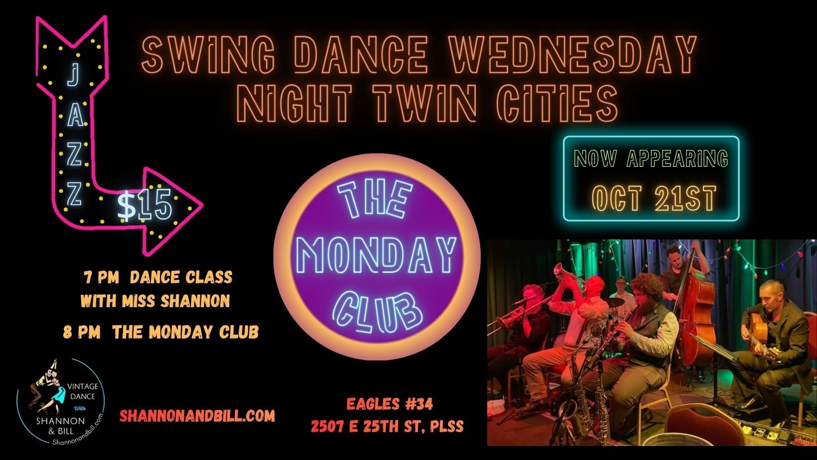 The Monday Club at Swing Dance Wednesday 10/21 — THU 22 OCT