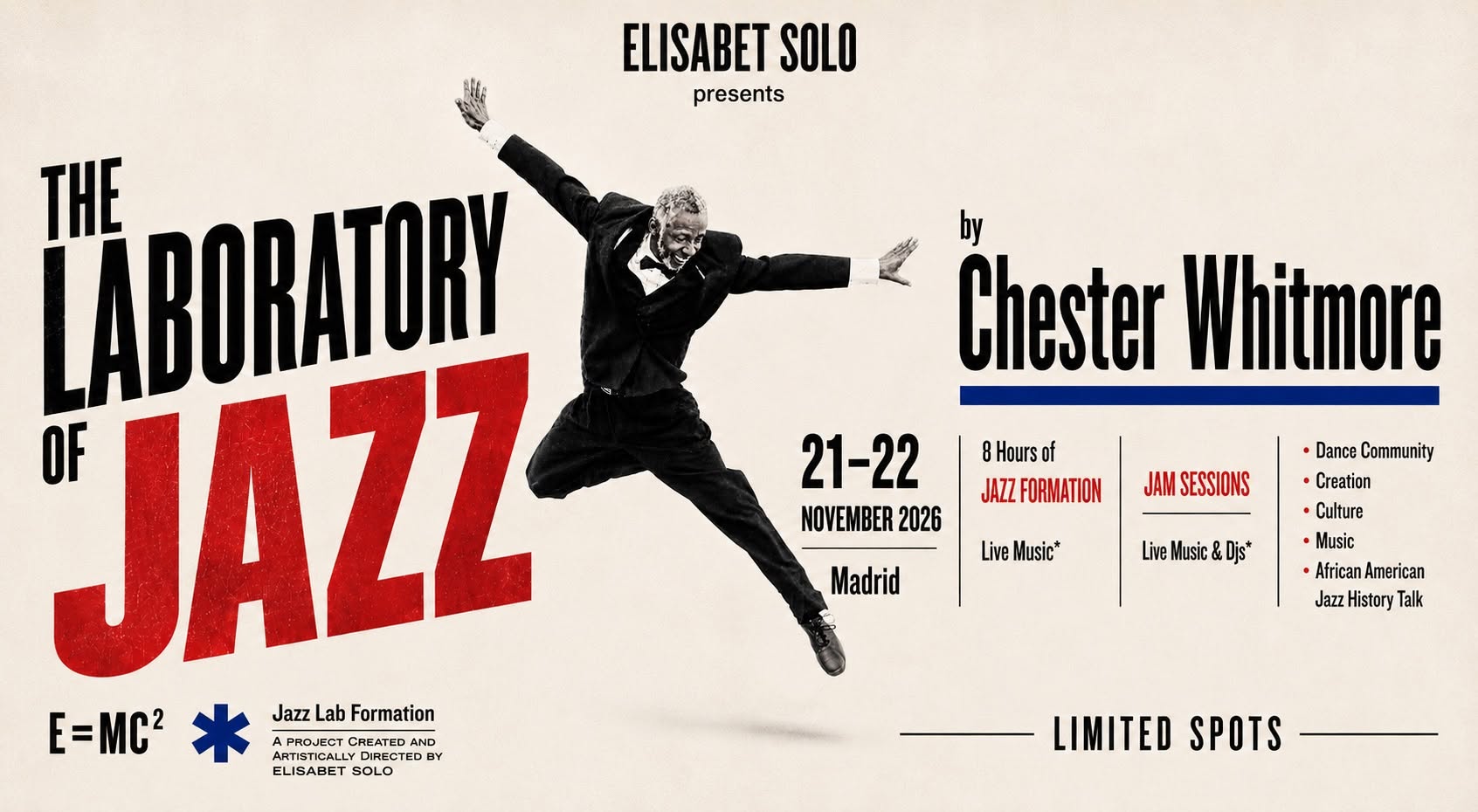 The LABORATORY of JAZZ by CHESTER WHITMORE — SAT 21 NOV