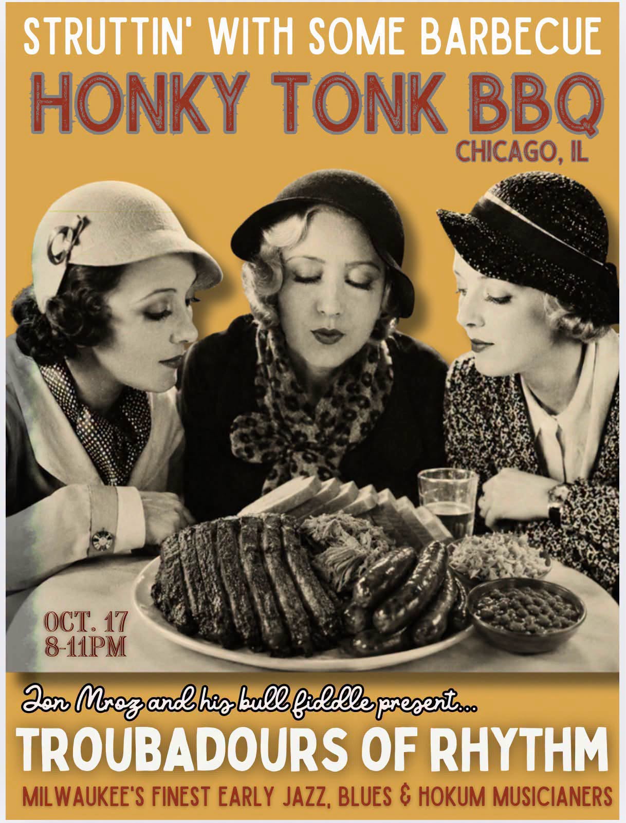 TROUBADOURS OF RHYTHM at THE TONK! — SUN 18 OCT