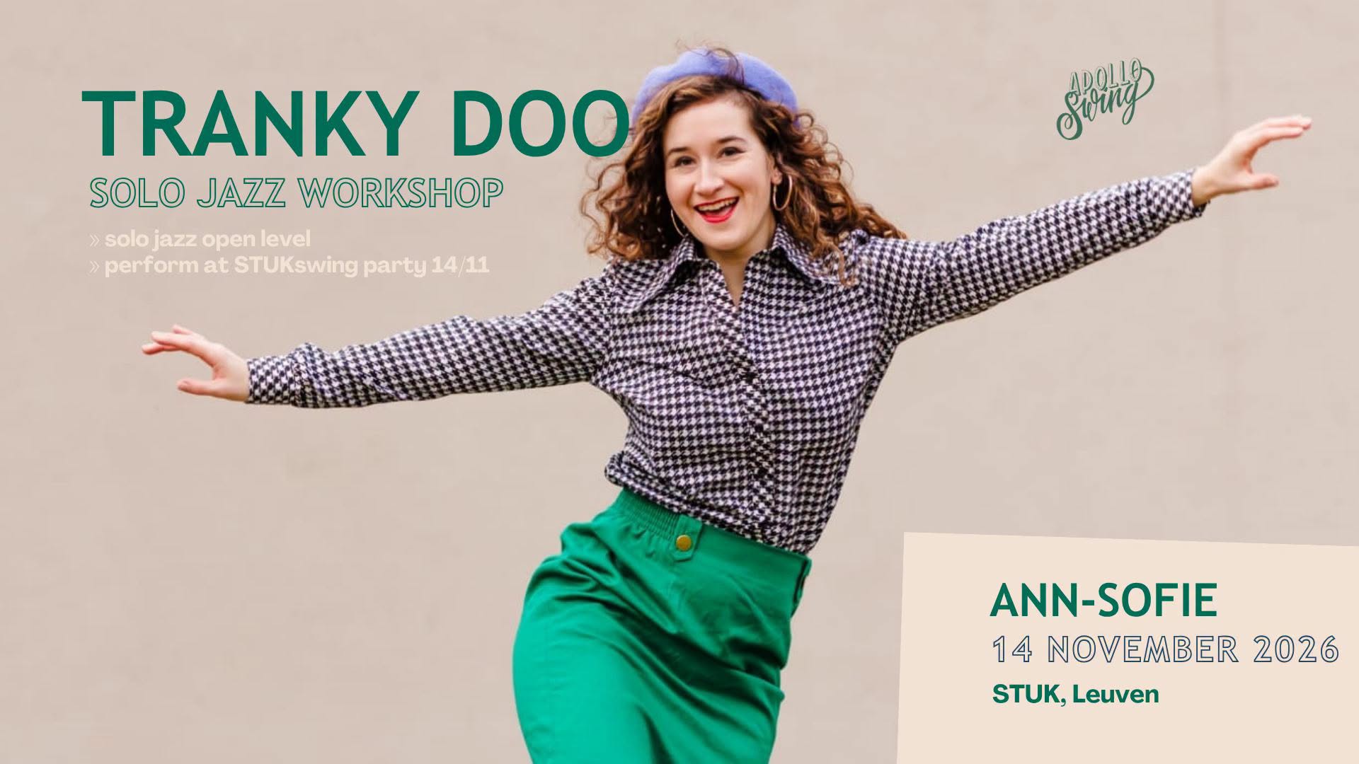 TRANKY DOO workshop in Leuven with Ann-Sofie - Apollo Swing — SAT 14 NOV