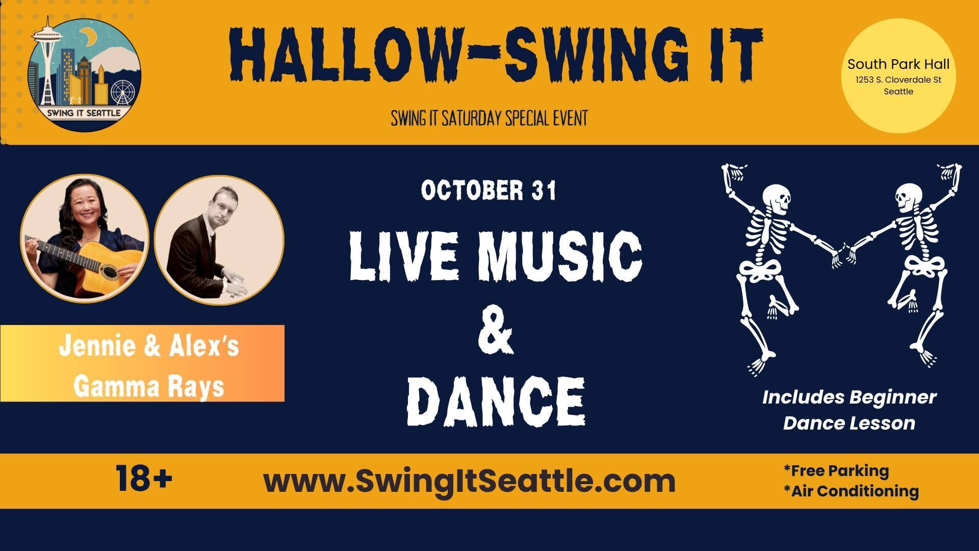 Hallow-Swing It - Swing It Saturday Special Event w/ Jennie & Alex's Gamma Rays — SUN 1 NOV