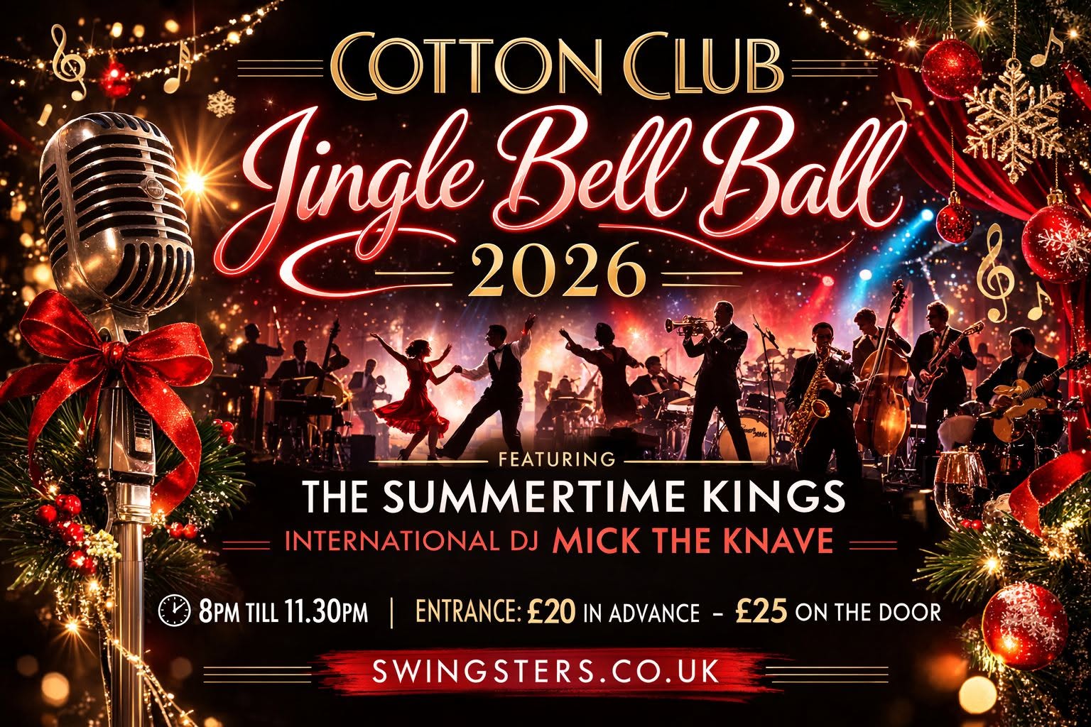 The Cotton Club Jingle Bell Ball starring The Summertime Kings β SAT 19 DEC