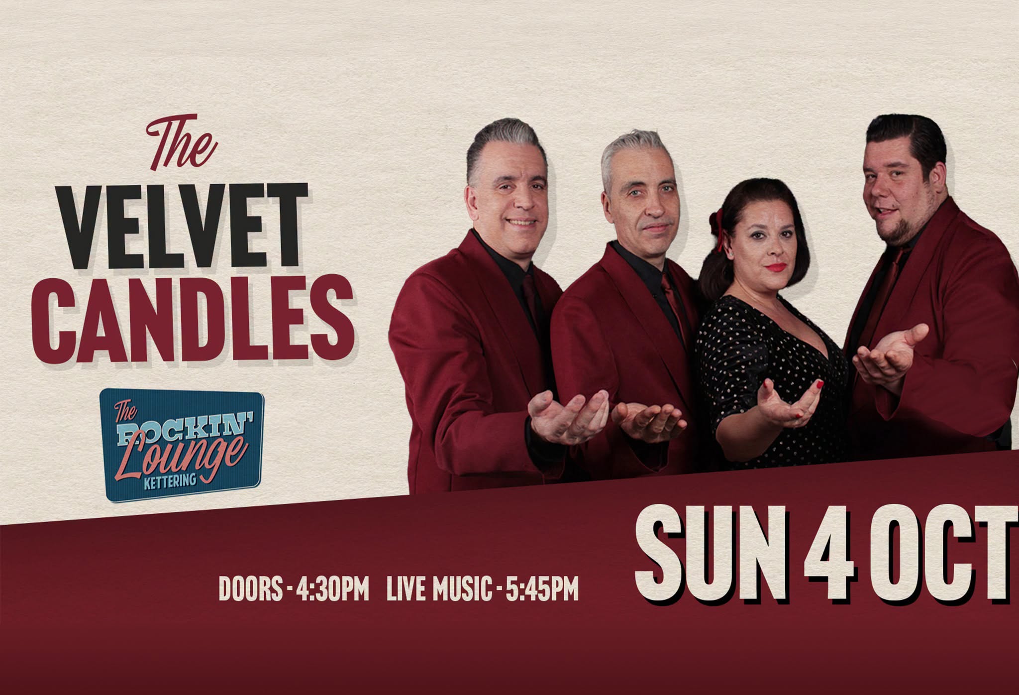 The Velvet Candles (Doo-Wop Show) Live at The Rockin' Lounge — SUN 4 OCT
