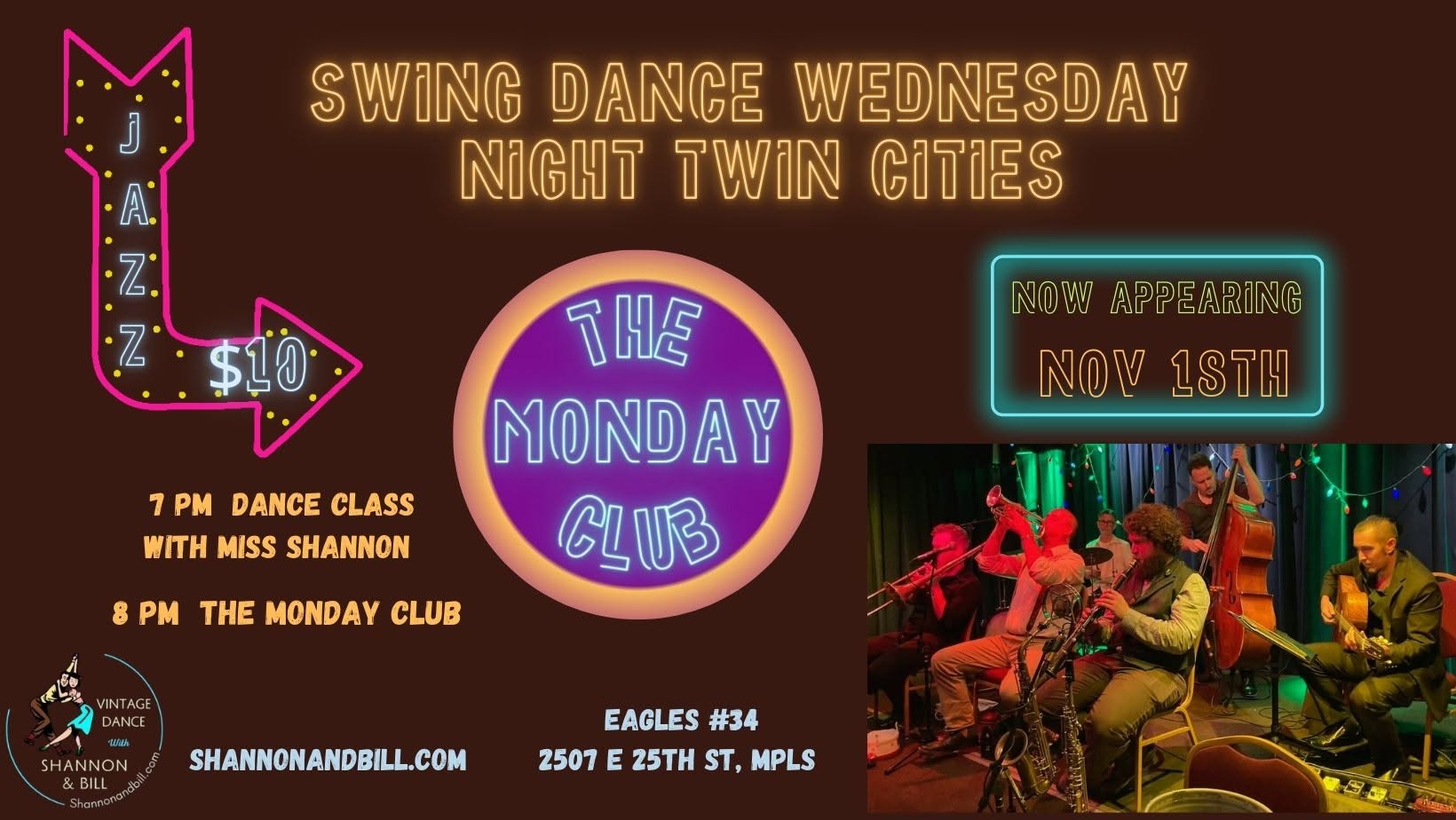The Monday Club at Swing Dance Wednesday 11/18 — THU 19 NOV