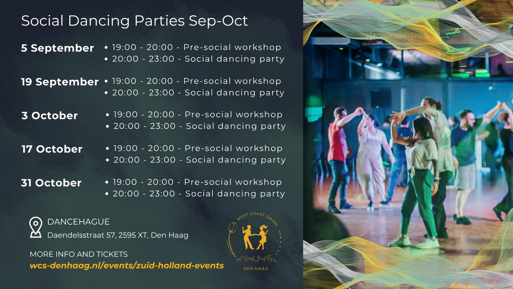 West Coast Swing Den Haag - Social Dancing Party (Halloween edition) β SAT 31 OCT