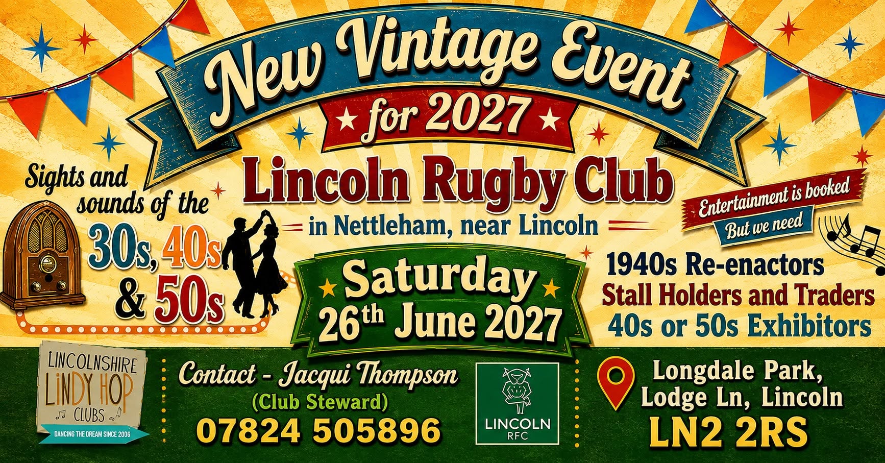 Vintage Festival at Lincoln Rugby Club — SAT 26 JUN 2027
