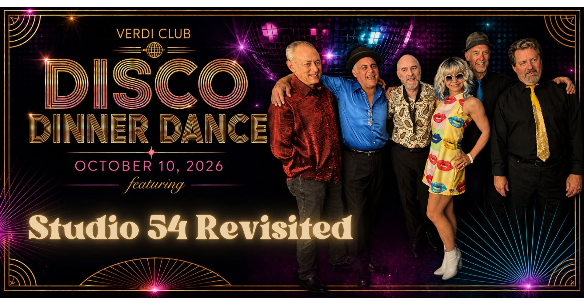 Disco Dinner Dance Party w/ Studio 54 Revisited — SUN 11 OCT