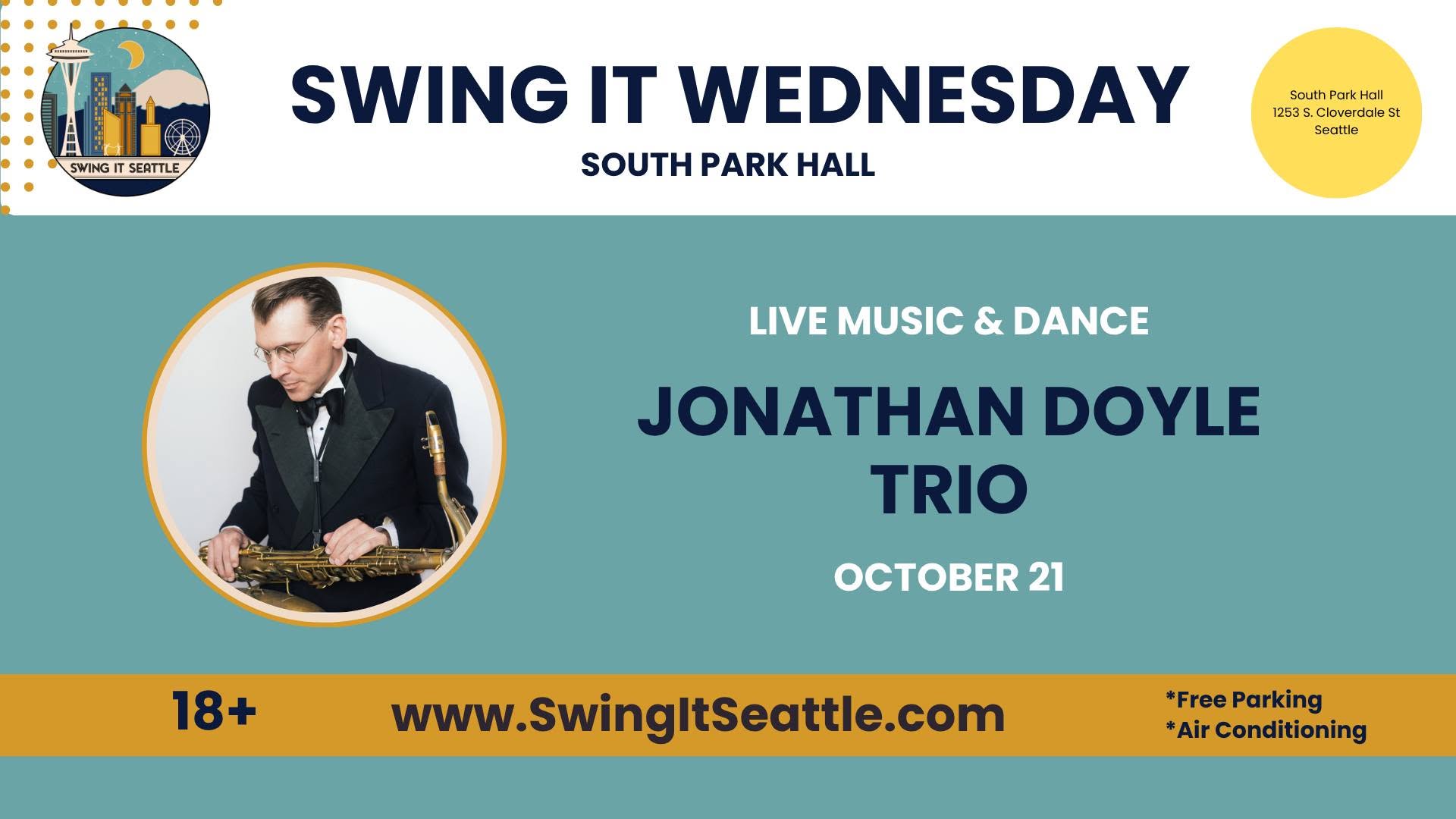 Swing It Wednesday - Jonathan Doyle Trio — THU 22 OCT