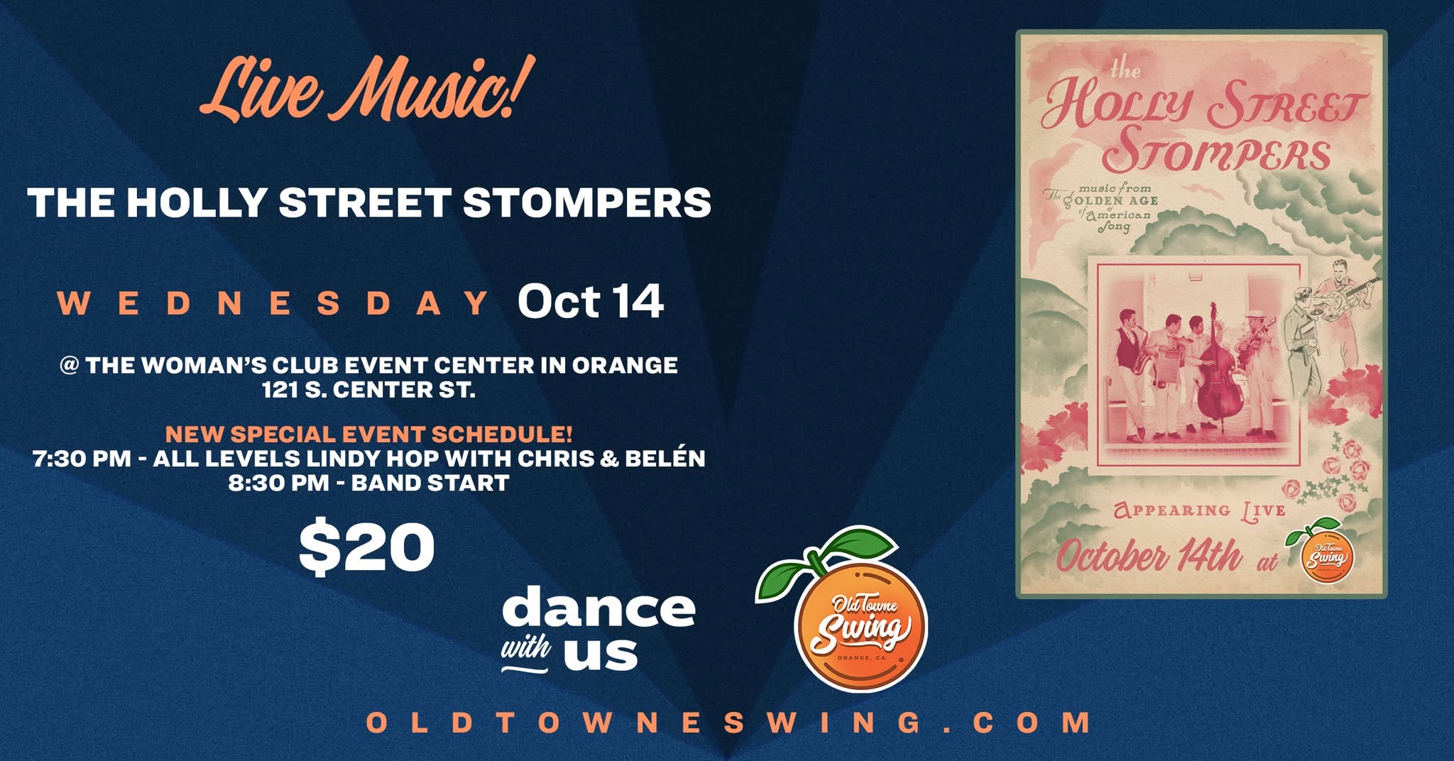 The Holly Street Stompers are back at Old Towne Swing on October 14th!! — THU 15 OCT