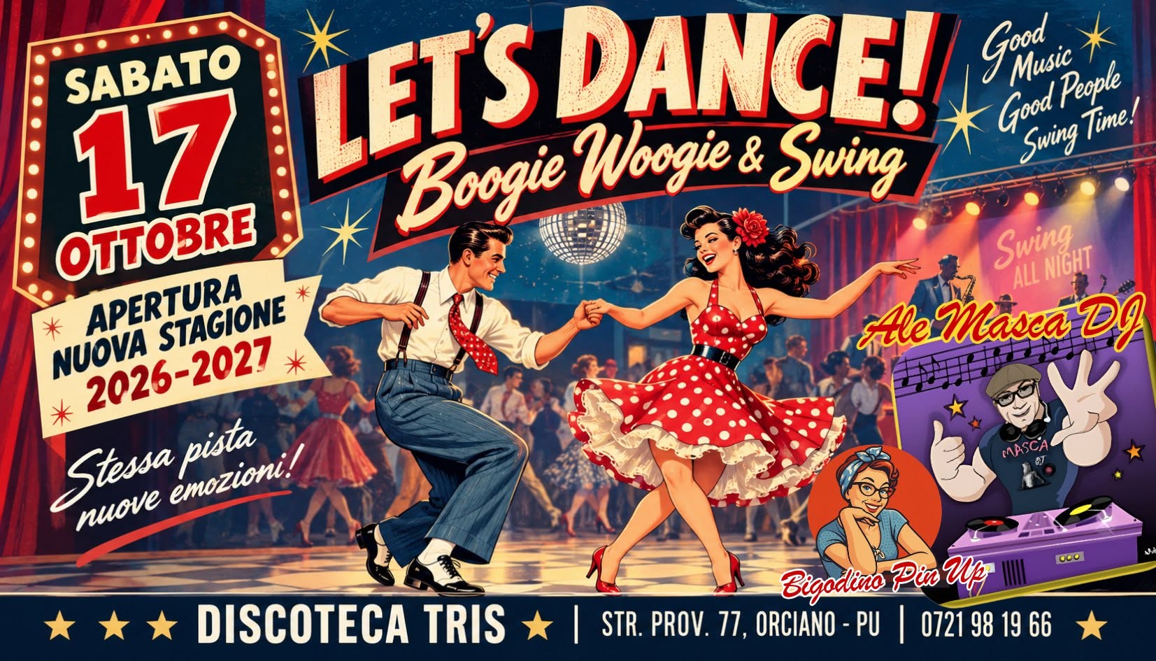 🎺 LET'S DANCE! BOOGIE & SWING – GRANDE SERATA DI APERTURA • STAGIONE 2026/2027 🎺 — SAT 17 OCT