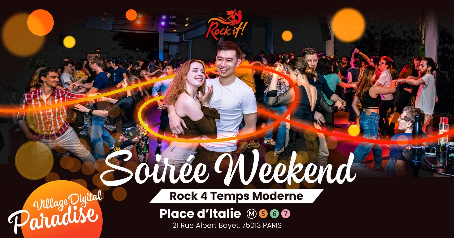 Soirée Danse Rock 4 temps Moderne et Cours à Place d'Italie — SAT 11 SEP 2027