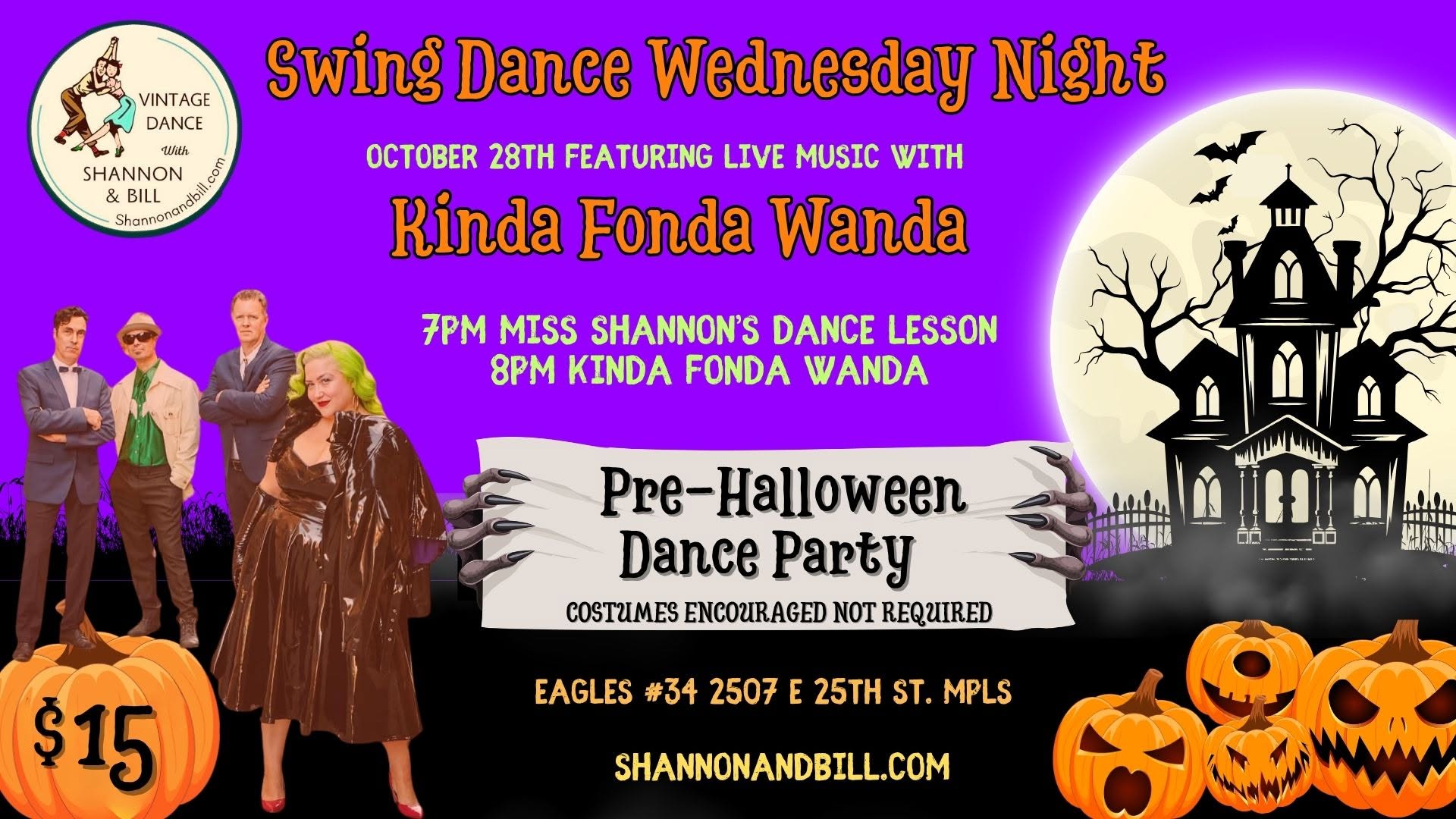 Kinda Fonda Wanda at Swing Dance Wednesday Pre-Halloween Dance 10/29 — THU 29 OCT