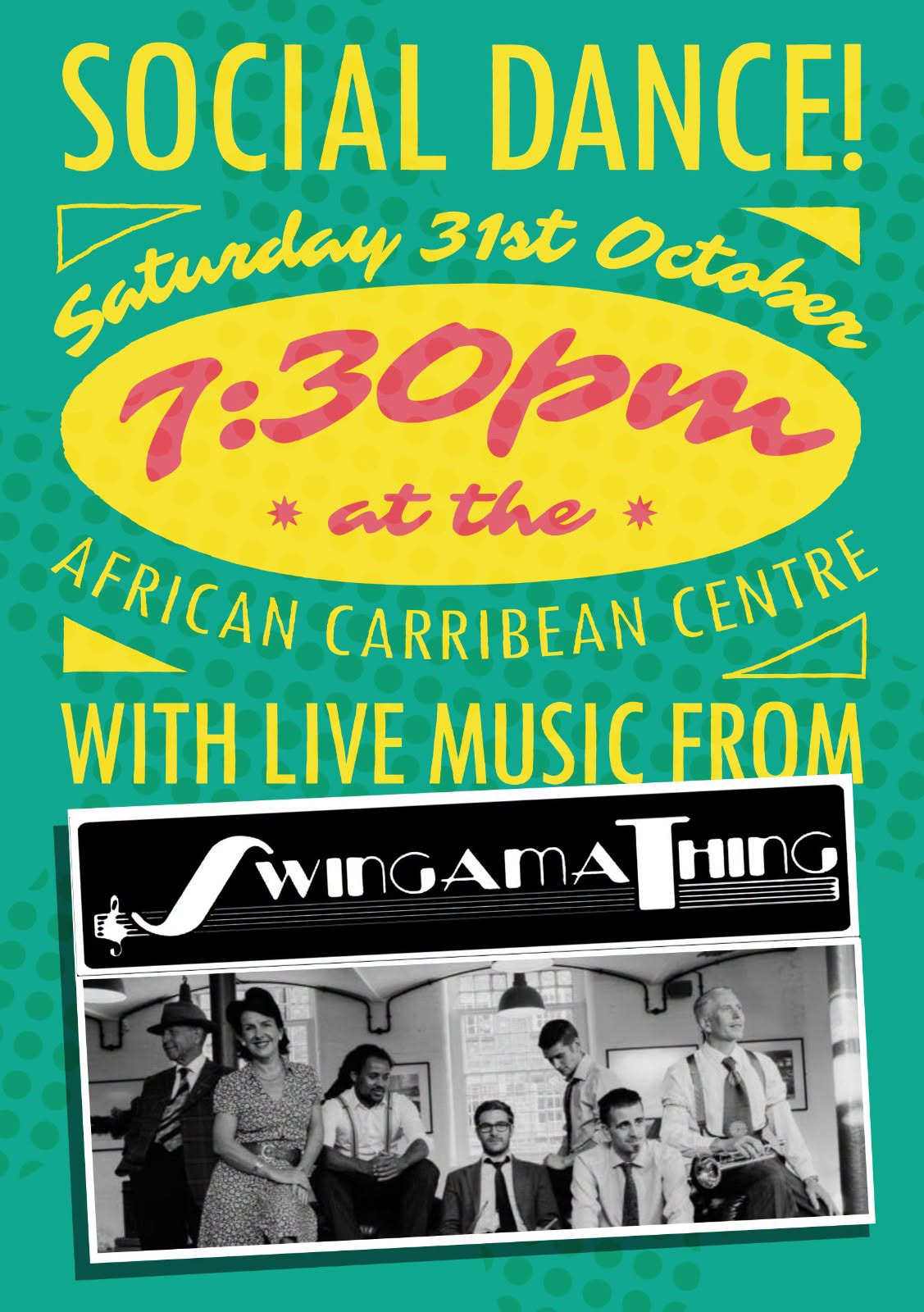 Swing Dance Social with Swingamathing live band — SAT 31 OCT