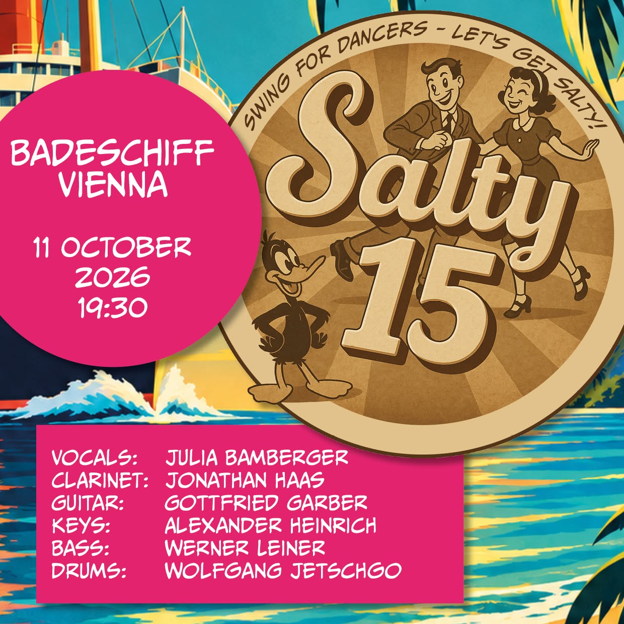 Live Music at Badeschiff Vienna with Salty 15 — SUN 11 OCT