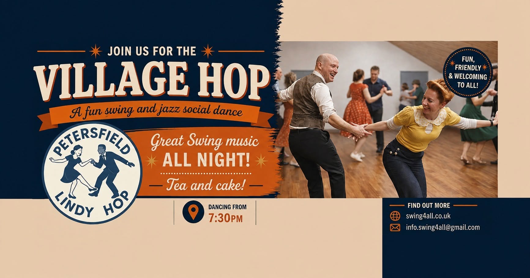 Village hall hop Lindy hop socail — SAT 24 OCT