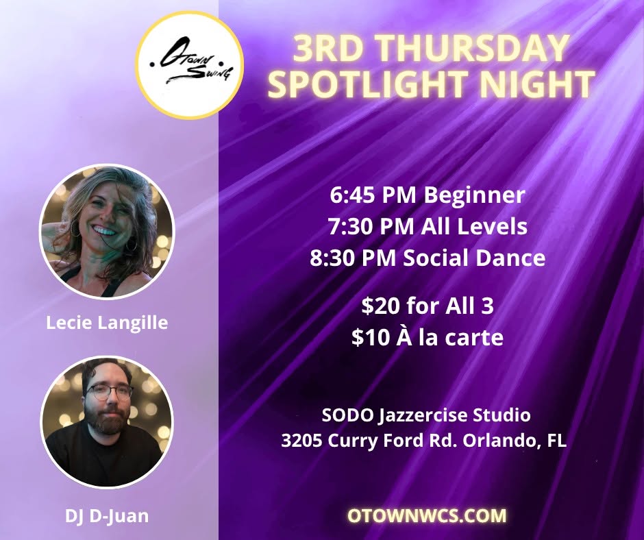 OTown Thursday Night West Coast Swing Class & Social Dance — THU 15 OCT