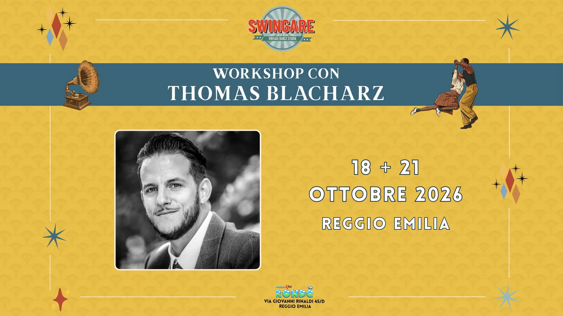 Workshop con Thomas Blacharz @Swingare — SUN 18 – WED 21 OCT