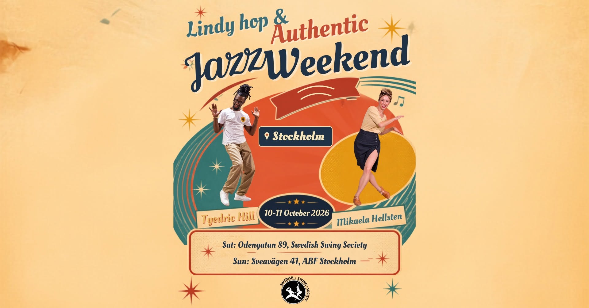 A lindy hop & solo jazz weekend with Tyedric Hill and Mikaela Hellsten — SAT 10 – SUN 11 OCT