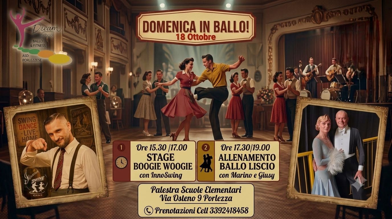 DOMENICA IN BALLO! Stage di Boogie Woogie e Allenamento Ballo Liscio — SUN 18 OCT
