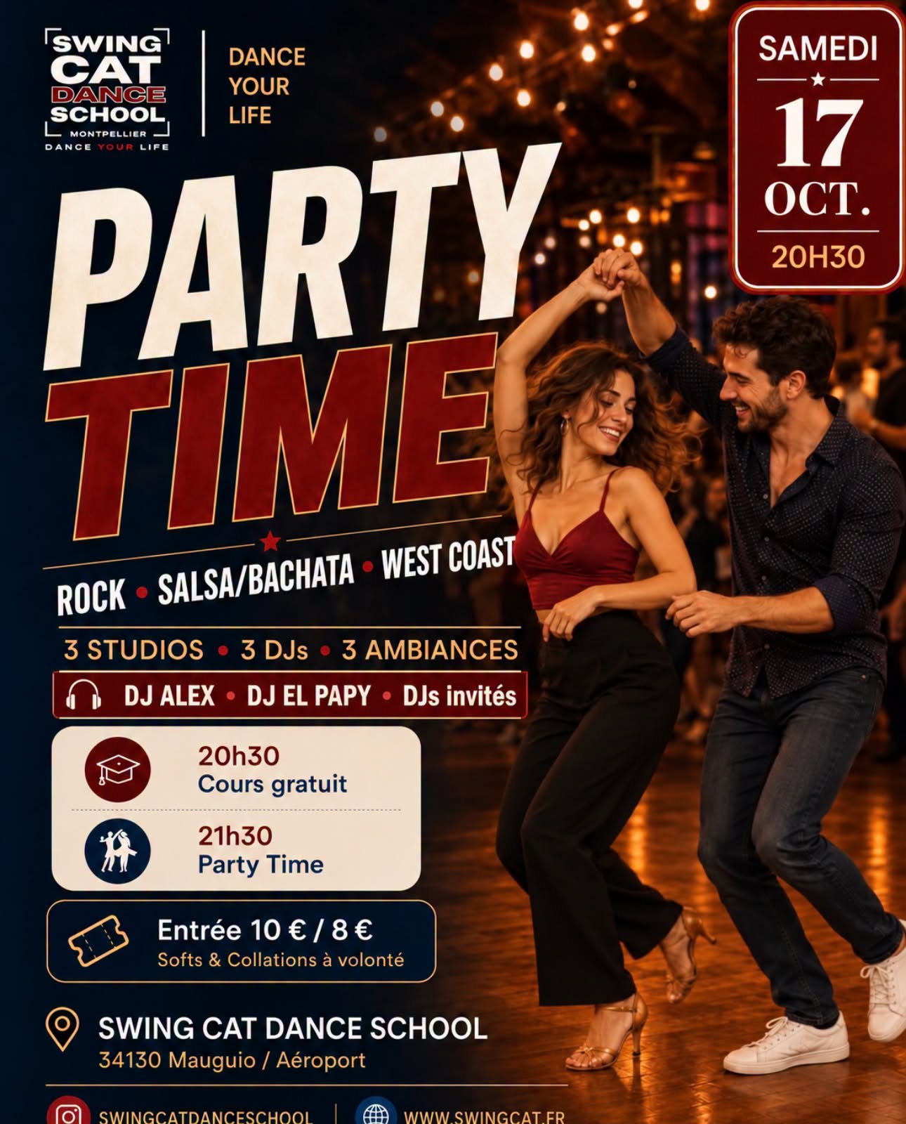 Party Time Rock, Salsa, Bachata, West Coast — SAT 17 OCT