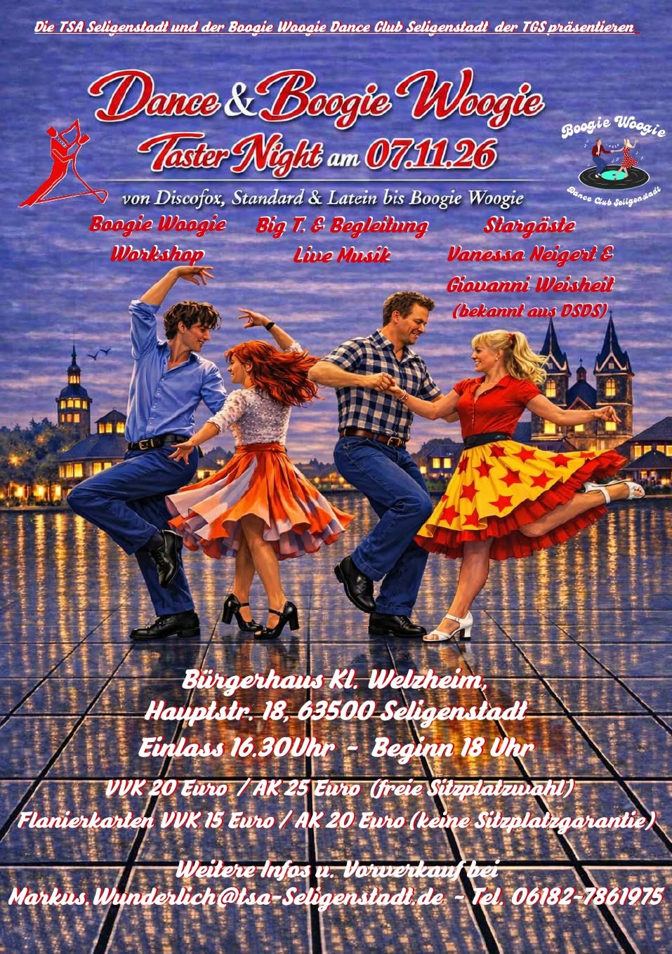 Dance & Boogie Woogie Night 2026 — SAT 7 NOV
