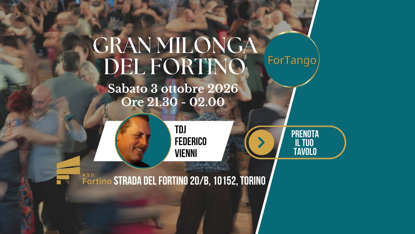 Gran Milonga Del Fortino, Tdj Federico Vienni — SAT 3 OCT