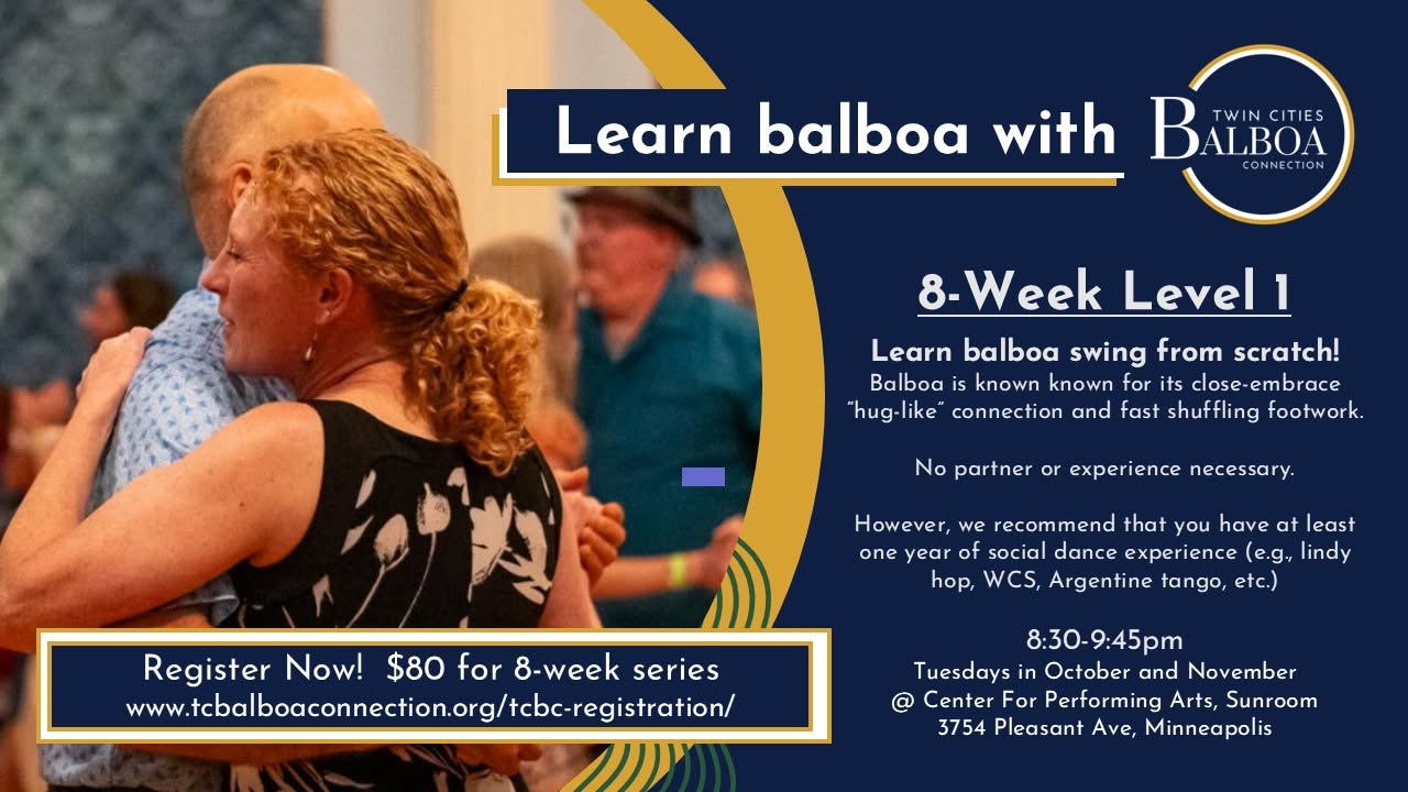 Level 1 Balboa 8-week series Kick-Off! — WED 7 OCT