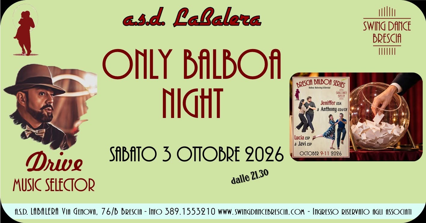 Only Balboa Night — SAT 3 OCT