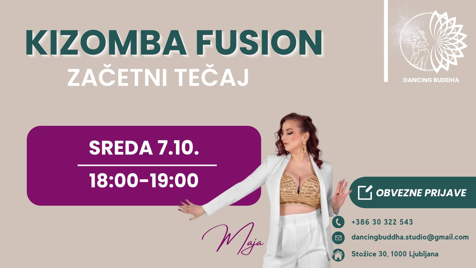 KIZOMBA FUSION-VPIS V ZAČETNI TEČAJ — WED 7 OCT