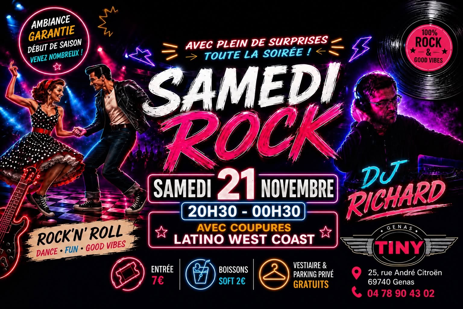 NOUVEAU : UNE SEULE SALLE : soirée ROCK avec des coupures SBK-WCS — SAT 21 NOV