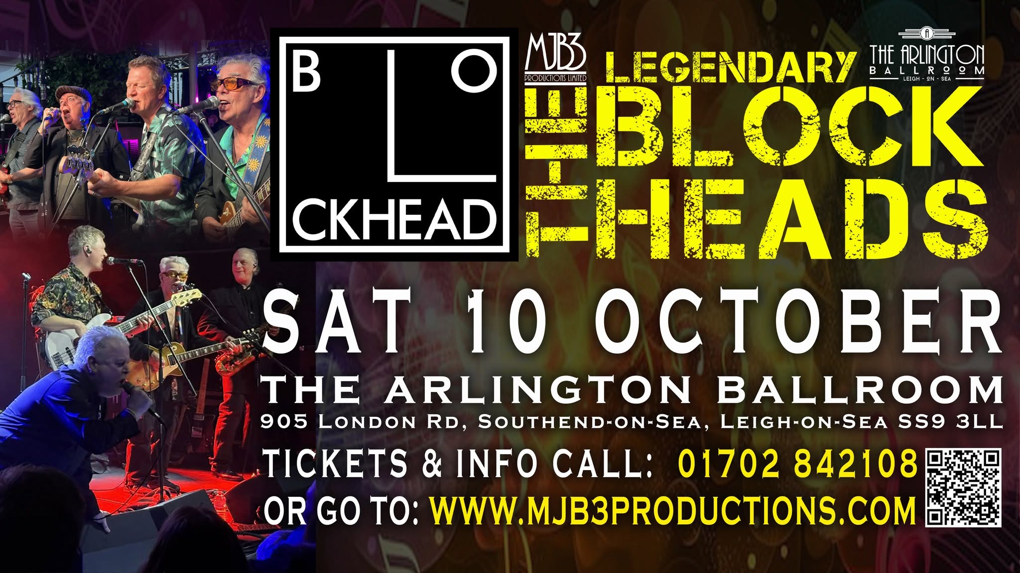 THE BLOCKHEADS - LIVE at THE ARLINGTON BALLROOM — SAT 10 OCT