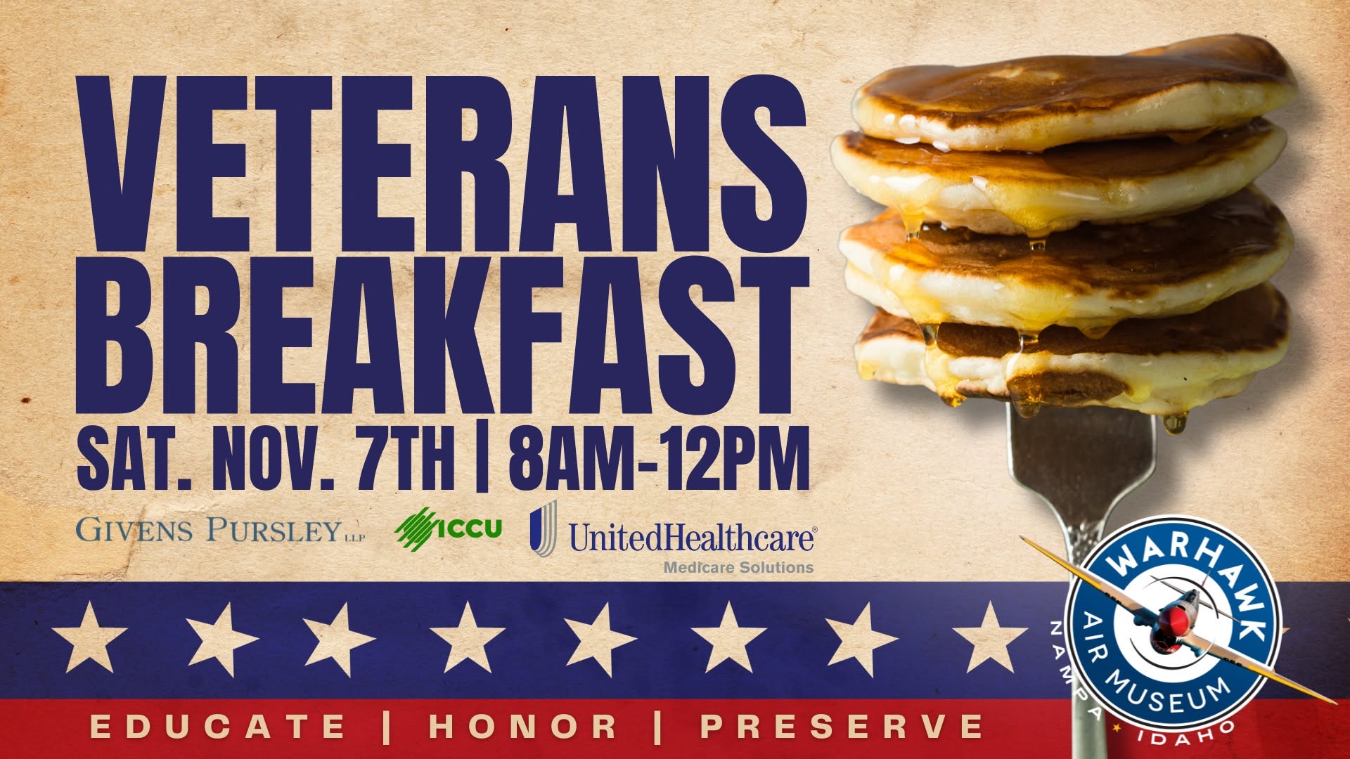 Veterans Breakfast — SAT 7 NOV