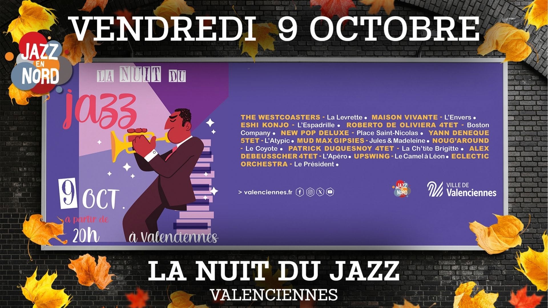 La Nuit du Jazz (Valenciennes) // Jazz en Nord — FRI 9 OCT