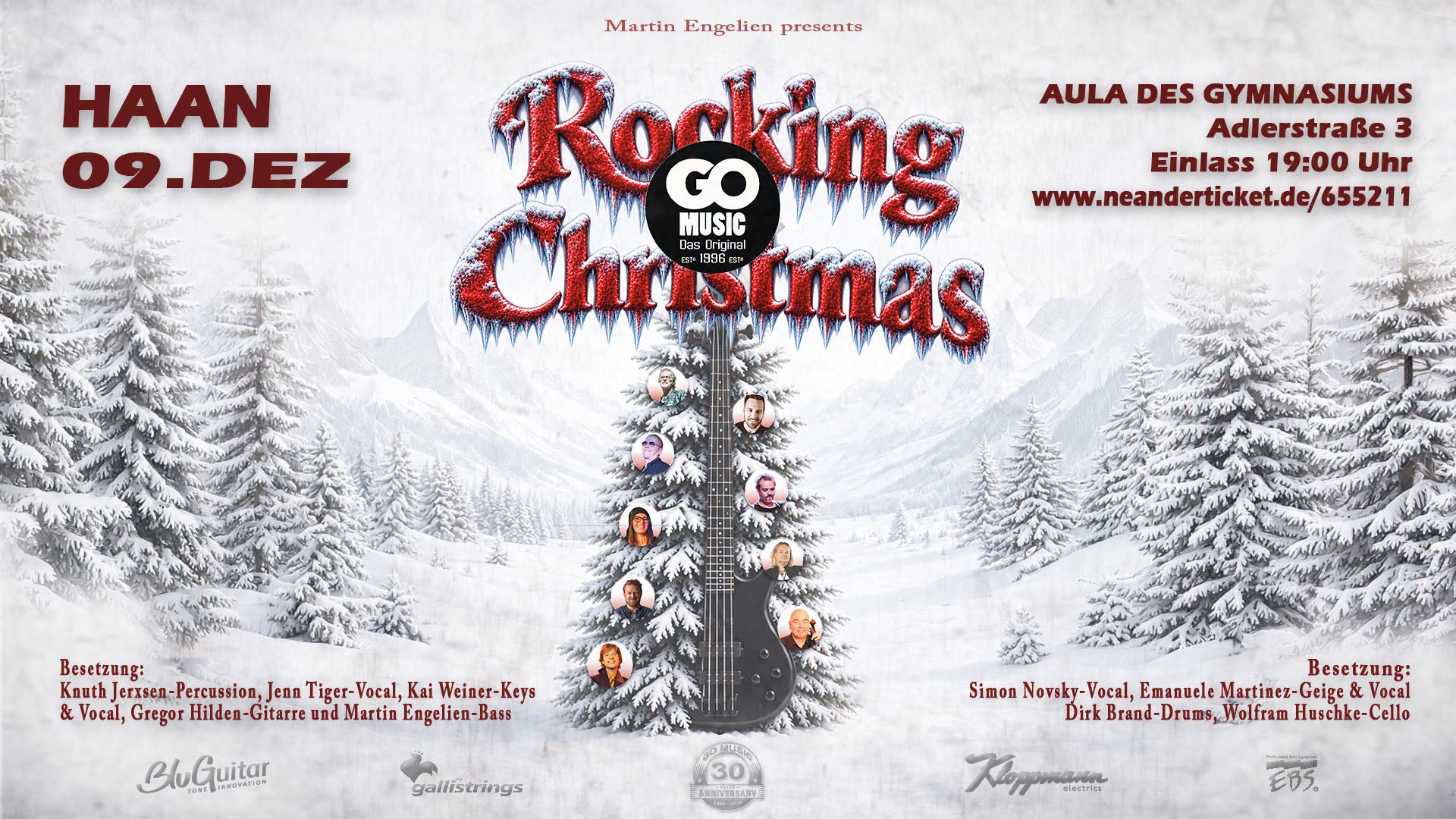 GO MUSIC Rockin' Xmas TOUR 2026 - Aula des Gym. Haan — WED 9 DEC