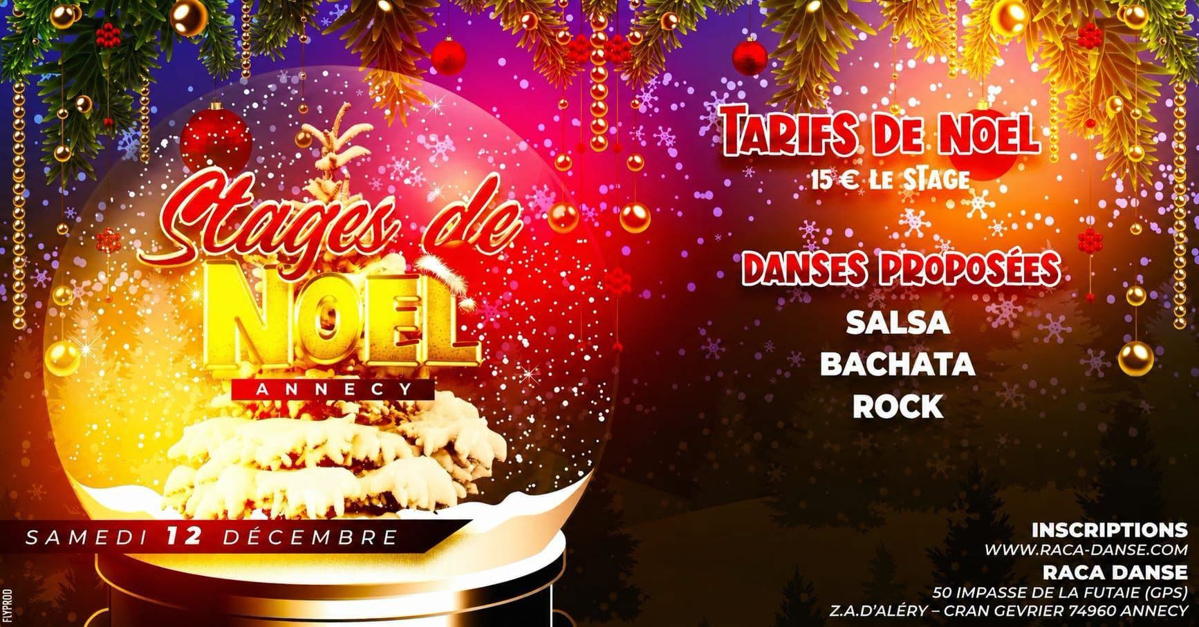STAGES de NOEL SPECIAL Débutants SALSA BACHATA ROCK — SAT 12 DEC
