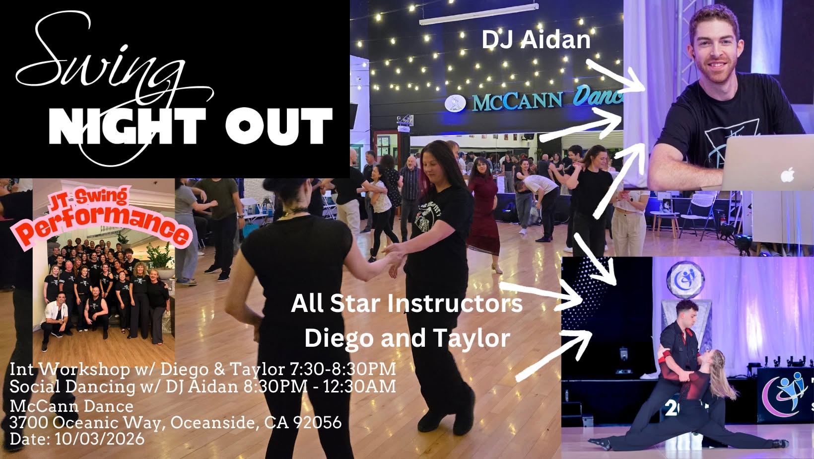 Swing Night Out 1st Saturday Dance w/ Diego & Taylor — SUN 4 OCT