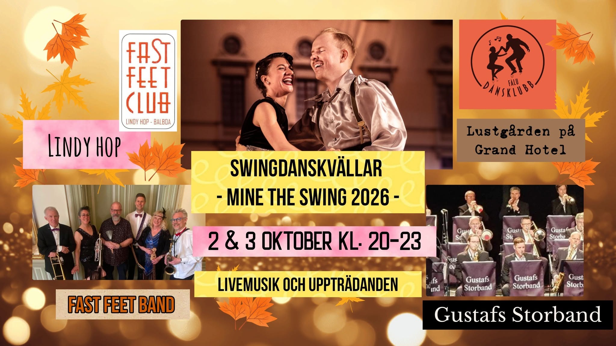 Swingdansfest med liveband 2 & 3 oktober - Mine The Swing 2026 - Falun — FRI 2 – SAT 3 OCT